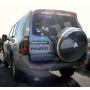 כיסוי גלגל אחורי לרכב מיצובישי פג'רו 2001-2007  טבעת חיצונית נירוסטה צלחת פנימית ABS בצבעים שונים 